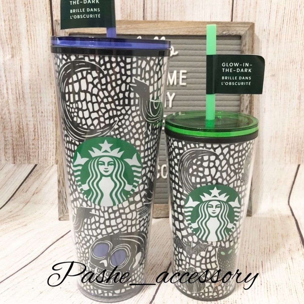 STARBUCKS HALLOWEEN Glow-in-the Dark Set NWT